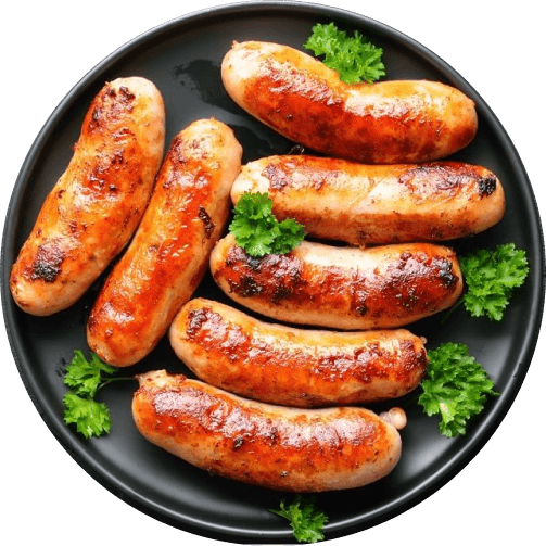 Sausages on a plate